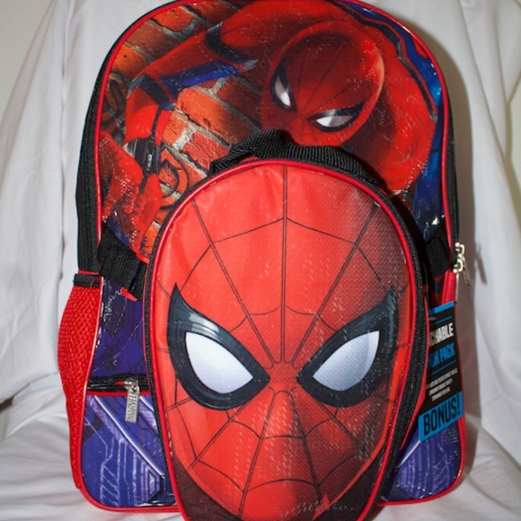 spiderman backpack and lunchbox